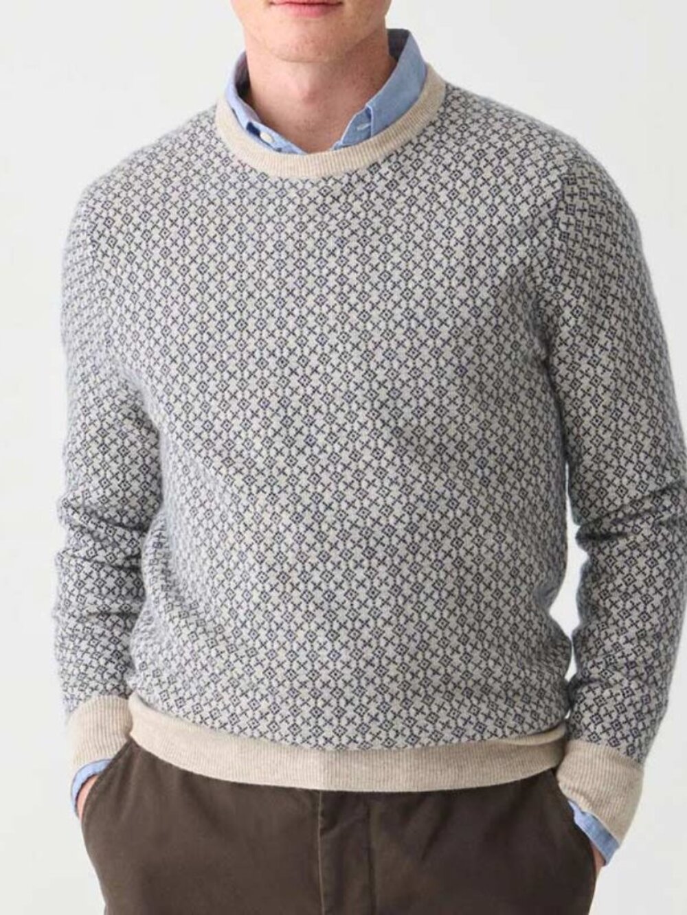 J. Crew Supersoft Lambswool-Blend Bird's-Eye Knit Crewneck Sweater - Men's Large